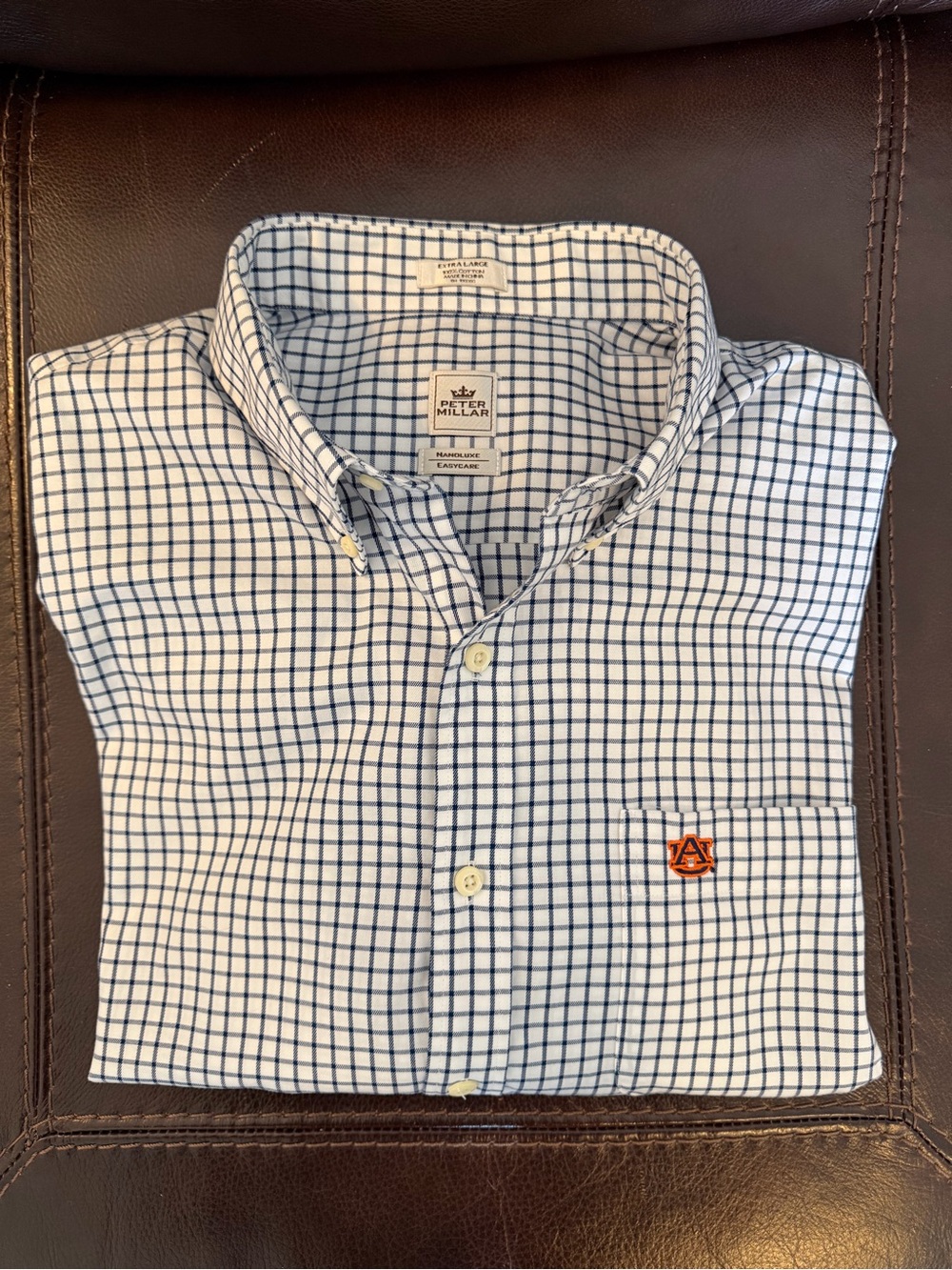 Peter Millar Auburn University Long Sleeve Button Down Shirt, Men’s Size XL